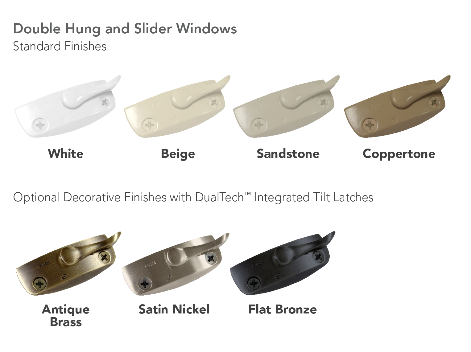 Double hung window lock latches