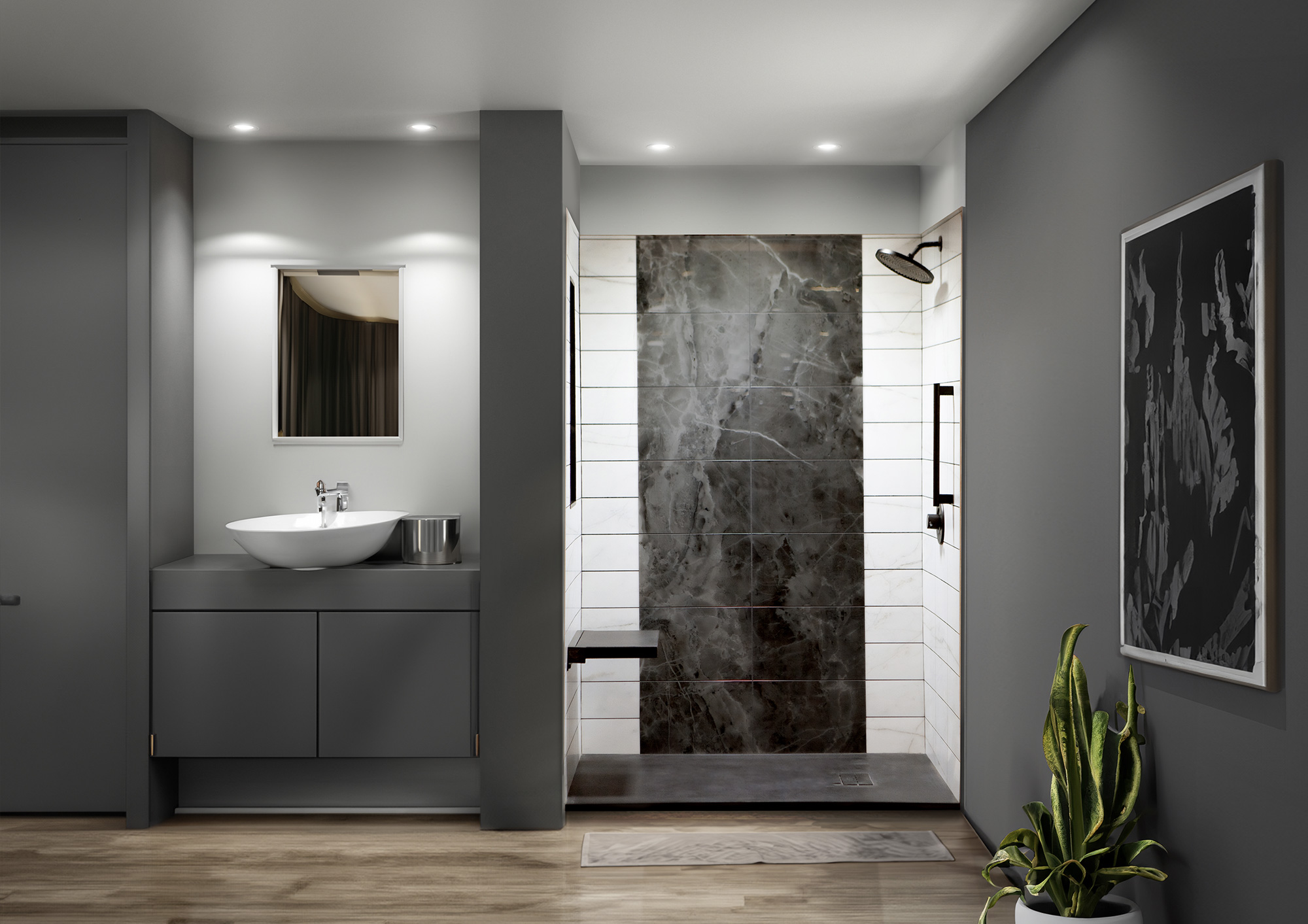 Custom tub to shower conversion